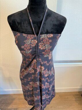 Patagonia Strapless Dress in Navy and Coral